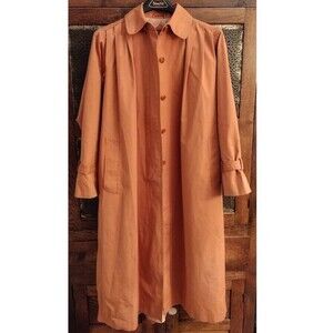 Vintage Foxland by Lanson Trench Raincoat with Waist Belt, Size 8, Light Orange